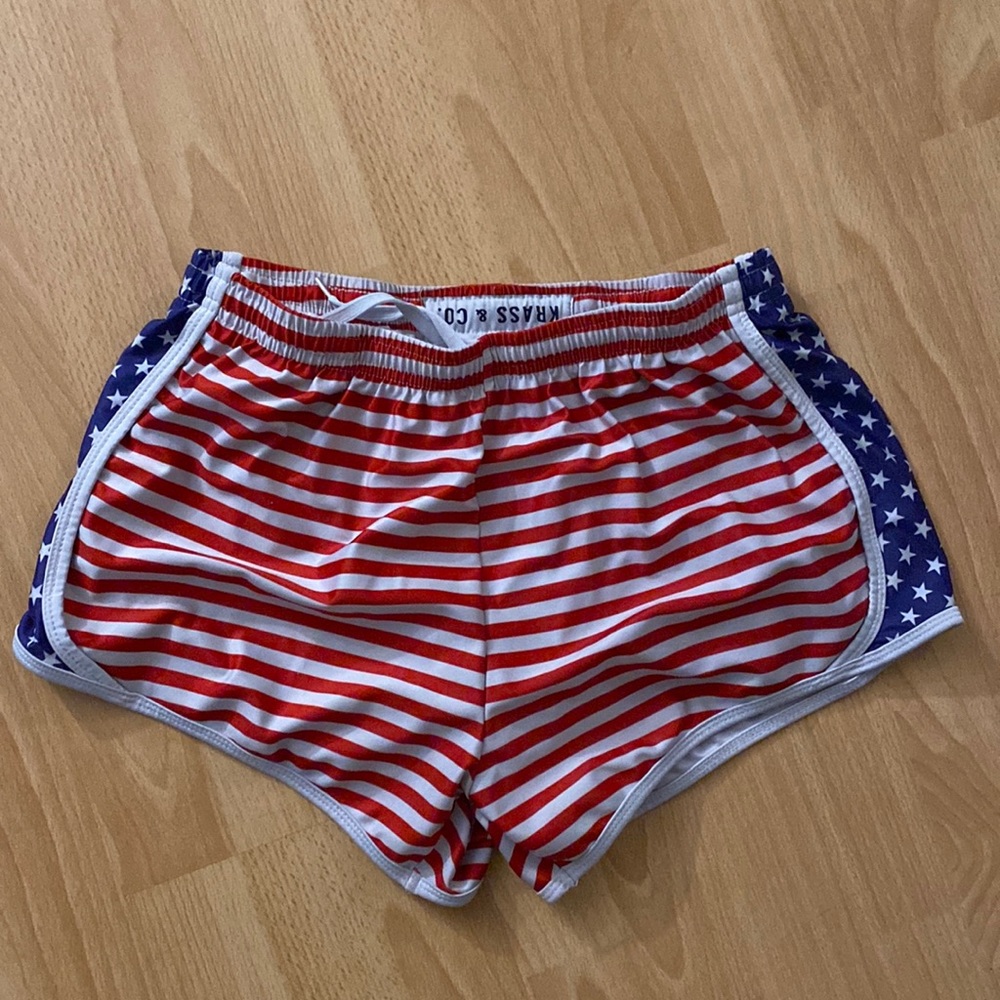 American Flag running shorts